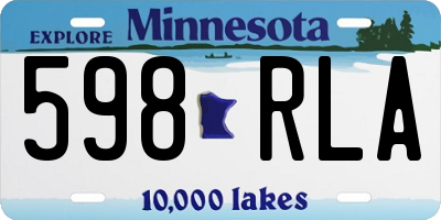 MN license plate 598RLA