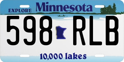 MN license plate 598RLB
