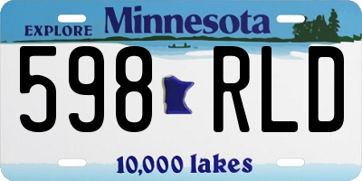 MN license plate 598RLD