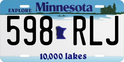 MN license plate 598RLJ