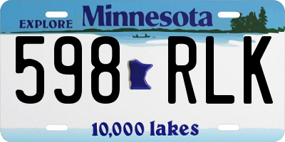 MN license plate 598RLK