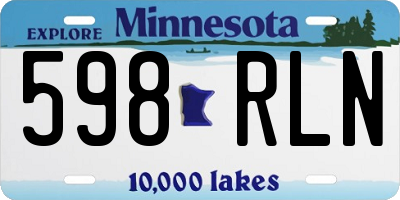 MN license plate 598RLN