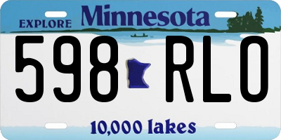 MN license plate 598RLO