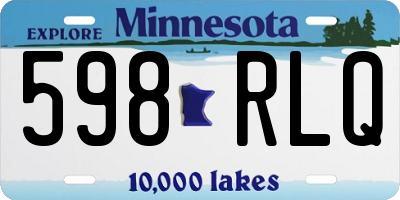 MN license plate 598RLQ