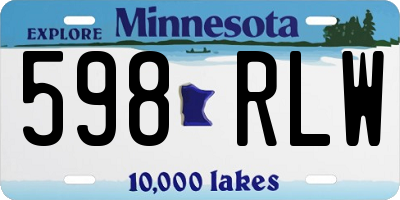 MN license plate 598RLW