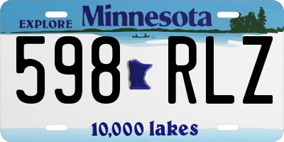 MN license plate 598RLZ