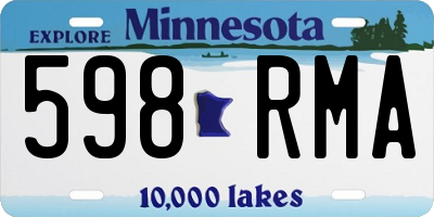 MN license plate 598RMA