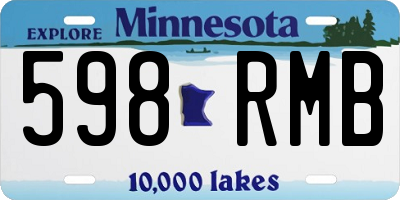 MN license plate 598RMB