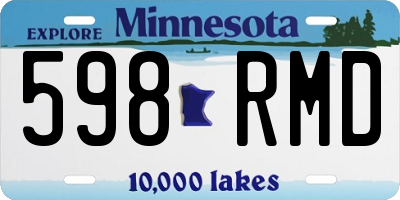 MN license plate 598RMD