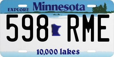 MN license plate 598RME