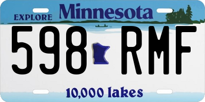 MN license plate 598RMF
