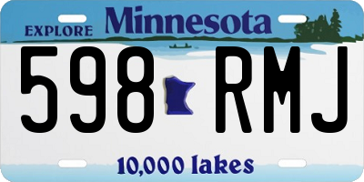MN license plate 598RMJ