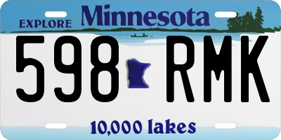 MN license plate 598RMK