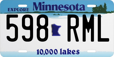 MN license plate 598RML