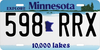 MN license plate 598RRX