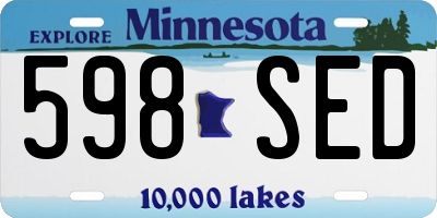 MN license plate 598SED