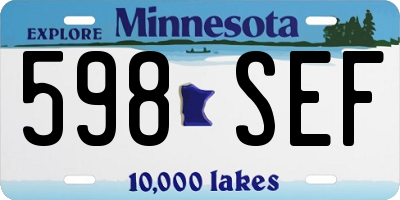 MN license plate 598SEF