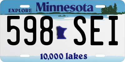 MN license plate 598SEI