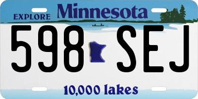 MN license plate 598SEJ