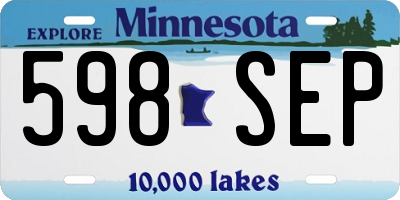 MN license plate 598SEP