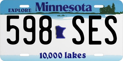 MN license plate 598SES