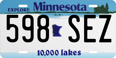 MN license plate 598SEZ