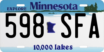 MN license plate 598SFA