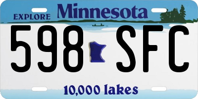 MN license plate 598SFC