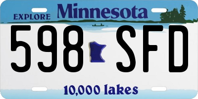 MN license plate 598SFD