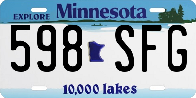 MN license plate 598SFG