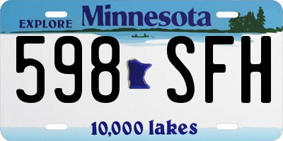 MN license plate 598SFH
