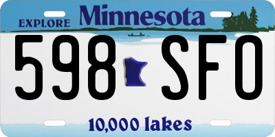 MN license plate 598SFO