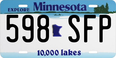 MN license plate 598SFP