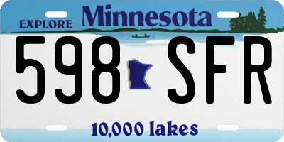 MN license plate 598SFR