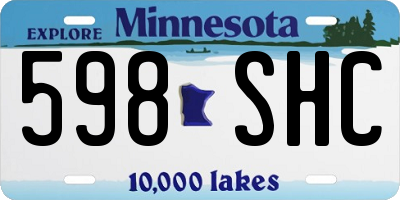 MN license plate 598SHC