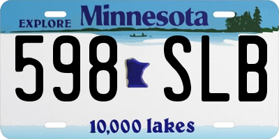 MN license plate 598SLB