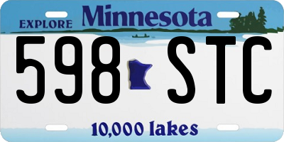 MN license plate 598STC