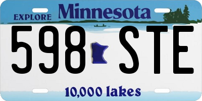 MN license plate 598STE