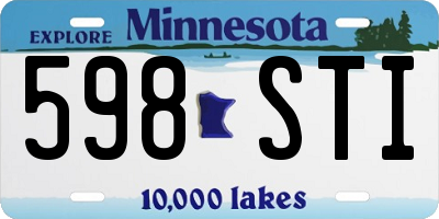 MN license plate 598STI