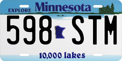 MN license plate 598STM