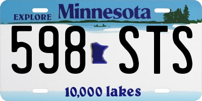 MN license plate 598STS