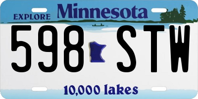 MN license plate 598STW