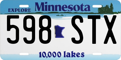 MN license plate 598STX