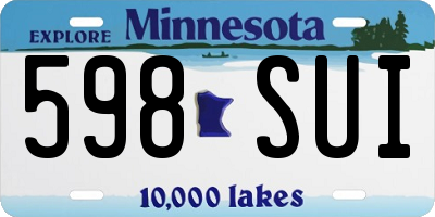 MN license plate 598SUI