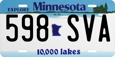MN license plate 598SVA