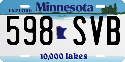 MN license plate 598SVB