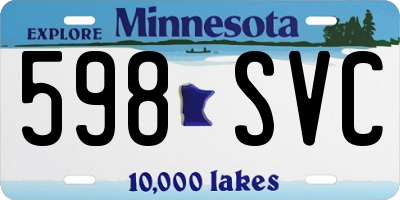 MN license plate 598SVC