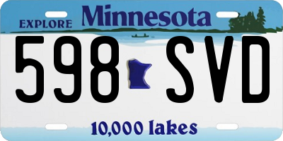 MN license plate 598SVD