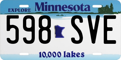 MN license plate 598SVE