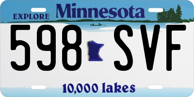 MN license plate 598SVF